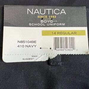 Nautica Boy School Uniform 14 Regular Navy Blue With Tag Extra Double Knee